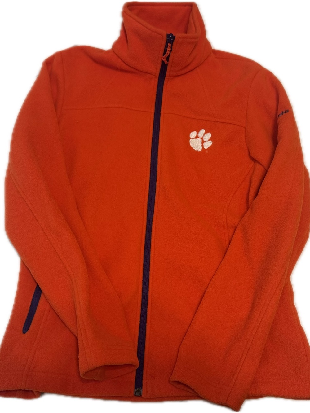 Women’s Clemson GameDay Fleece Columbia Orange Full-Zip Jacket with Paw Patch